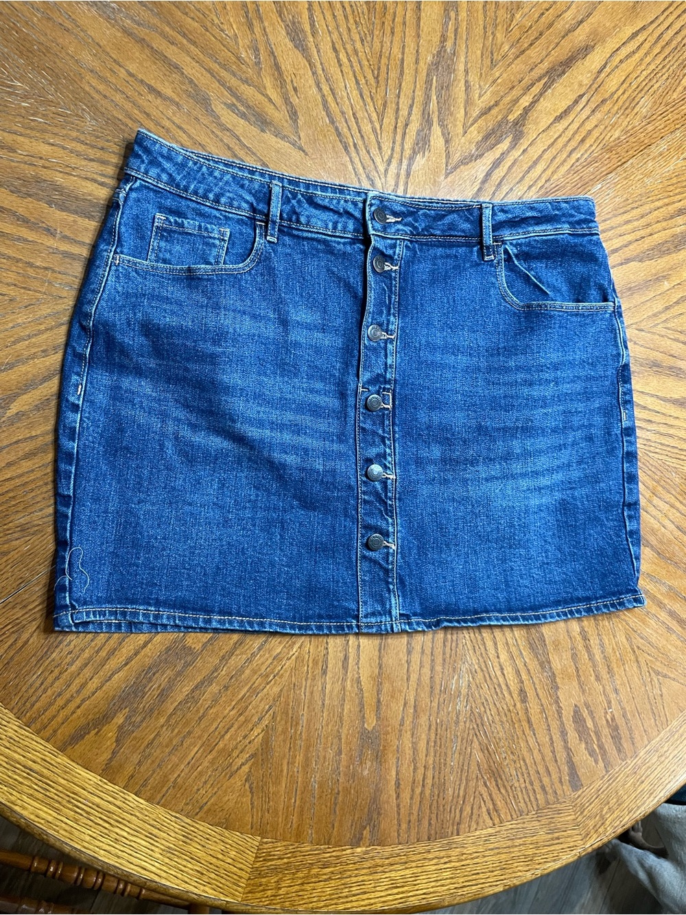 Old Navy Blue Denim Button-Front Mini Skirt